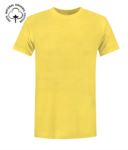 T-Shirt da lavoro organica a maniche corte, vestibilità regular fit, girocollo, certificata OEKO-TEX. Colore giallo X-CTU01B.205