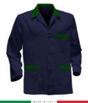 giacca da lavoro blu con inserti verdi, tessuto Poliestere e cotone RUBICOLOR.GIA.BLVEB