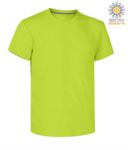 T-shirt girocollo a maniche corte uomo da lavoro in cotone, colore Emerald green PASUNSET.VEA