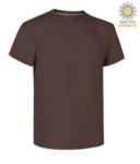 T-shirt girocollo a maniche corte uomo da lavoro in cotone, colore marrone PASUNSET.MA