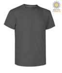 T-shirt girocollo a maniche corte uomo da lavoro in cotone, colore grigio melange PASUNSET.GRC