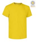 T-shirt girocollo a maniche corte uomo da lavoro in cotone, colore giallo PASUNSET.GI