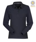 Polo manica lunga donna in cotone Piquet colore blu navy PAFLORENCELADY.BLU