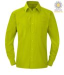 camicia da lavoro a manica lunga per uomo Poliestere e cotone color lime X-K545.LI