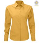 Camicia da donna a manica lunga per divisa da lavoro colore giallo X-K549.GI