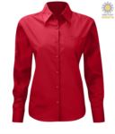 Camicia per divisa da lavoro colore rosso a maniche lunghe X-K549.RO