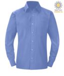 camicia da lavoro a manica lunga per uomo Poliestere e cotone color lime X-K545.BLC