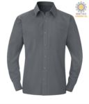 Camicia da lavoro a manica lunga colore grigio scuro da uomo X-K545.GR