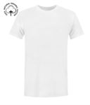 T-Shirt da lavoro organica a maniche corte, vestibilità regular fit, girocollo, certificata OEKO-TEX. Colore bianco X-CTU01B.001