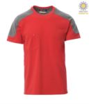 T-Shirt a maniche corte bicolore, vestibilità regular fit. Colore: Rosso/grigio smoke PACORPORATE.ROS