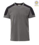 T-Shirt a maniche corte bicolore, vestibilità regular fit, girocollo. Colore: Bianco/grigio PACORPORATE.SMN