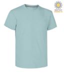 T-shirt girocollo a maniche corte uomo da lavoro in cotone, colore light blu royal PASUNSET.AQM