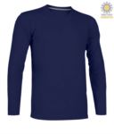 T-shirt girocollo manica lunga in cotone. Colore azzurro royal PAPINETA.BLU