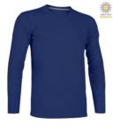 T-shirt girocollo manica lunga in cotone. Colore blu navy PAPINETA.AZR