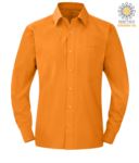 Camicia da uomo a manica lunga colore arancio per uso professionale X-K545.AR
