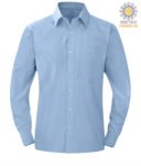 Camicia da divisa da lavoro a manica lunga azzurro chiaro Poliestere e cotone X-K545.BS