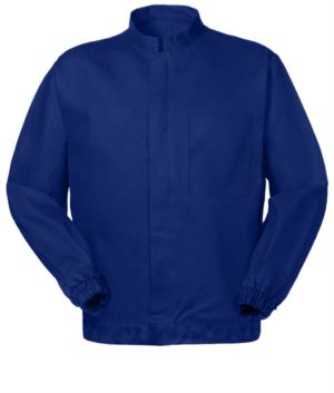 Anti tangle jacket, central zipper, mandarin collar, blue color. UNI EN 510 and UNI EN 340: 04 Certificate