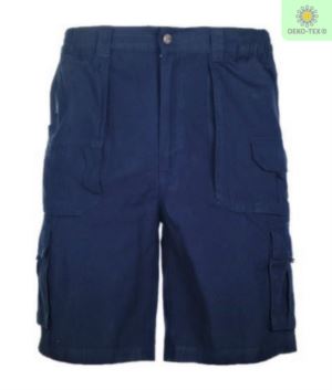 Multi pocket Bermuda Shorts Color blue
