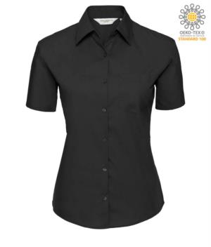 camicia da divisa da lavoro a manica corta colore nero