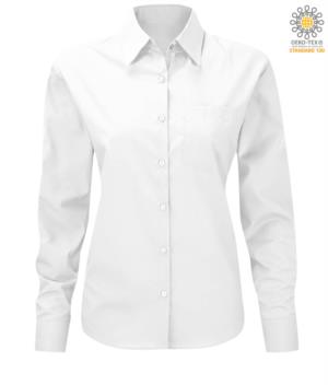 Camicia bianca da divisa a manica lunga da donna Poliestere e cotone