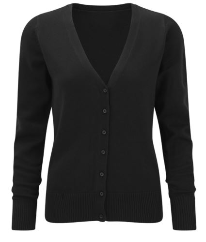 Cardigan donna scollo a V Charcoal Marl