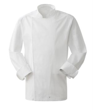 Men cook jacket, snap button closure, slim fit, color white 
