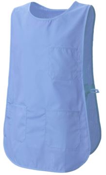 Cape with pockets, with the possibility of lateral adjustment with laces, color light blue 