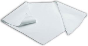 Chef foulard, triangular shape with perimetral edge in overcast, color white 