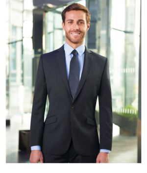 Elegant man jacket for elegant work uniform. Polyester and wool fabric, crease resistant. 2 button closure. Two side pockets. Get a free quote.