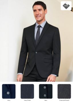 Men's jacket in polyester and viscose with 2-button closure. Ideal for porter, hotel and receptionist uniforms. Get a free quote.