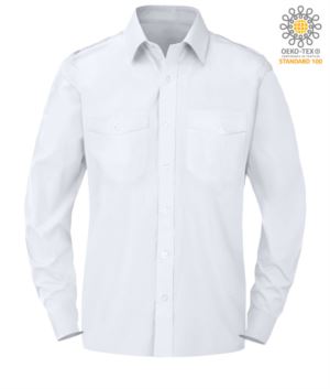 elegant men long sleeved shirt white color button down