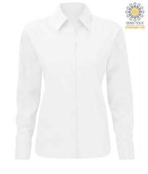 white women long sleeved polyester and cotton shirt 