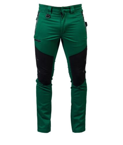 Pantaloni multitasche elasticizzati bicolore