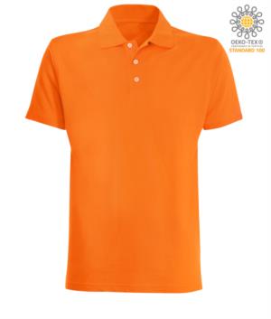 Polo manica corta in jersey colore arancione