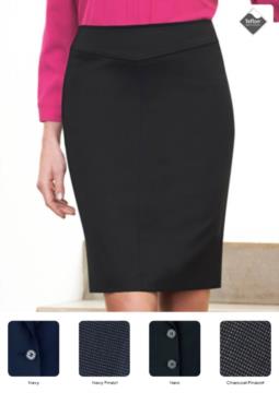 Elegant skirt in polyester and viscose fabric, with stain-resistant Teflon fabric. Ideal for receptionists, hostesses, hoteliers.