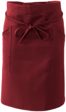 Cook apron with double pocket, fastened with a lace at the waist. Color:burgundy