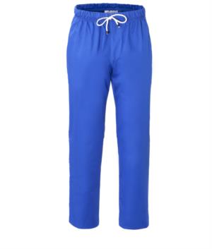 Chef trousers, elasticated waistband with lace, colour royal blue 