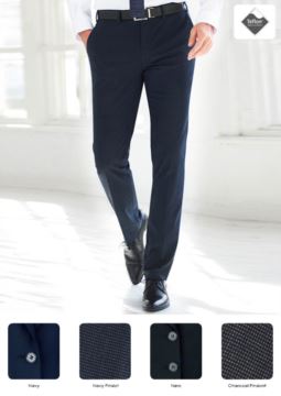 Elegant slim fit men trousers, side pockets, cotton and elastane fabric. Contact us for a free quote.