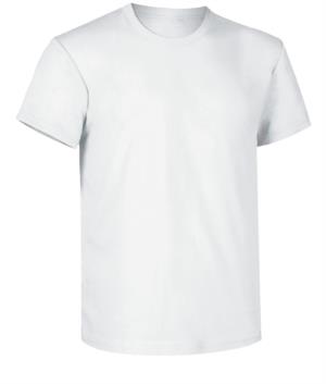 T-shirt da lavoro, collo in costina con Elastane, colore bianco