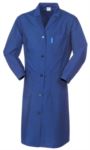 Camice donna, chiusura centrale con bottoni, collo aperto, schiena intera, due tasche e un taschino applicati, colore azzurro royal. ROA70107.AZ
