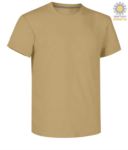 T-shirt girocollo a maniche corte uomo da lavoro in cotone, colore marrone chiaro PASUNSET.MAC