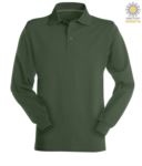 Polo manica lunga in cotone Piquet colore verde PAFLORENCE.VE
