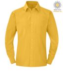 camicia da lavoro a manica lunga per uomo Poliestere e cotone color lime X-K545.GI