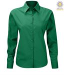 camicia elegante da donna a manica lunga colore Kelly Green X-K549.KG