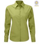 Camicia da donna a manica lunga per divisa da lavoro colore giallo X-K549.LI