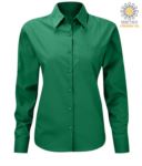 camicia elegante da donna a manica lunga colore Kelly Green X-K549.VE