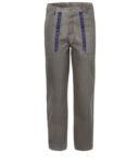 Pantaloni da lavoro con dettagli bicolore in contrasto sulle tasche. Colore: Blu/Grigio SI10PA0631.GR
