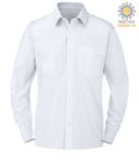 Camicia da uomo a manica lunga 100% cotone colore bianco PATROPHY.BI