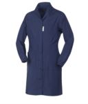 camici da donna per uso lavorativo bottoni coperti color blu ROA62307.BLU