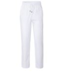 Pantaloni da lavoro sanitario con chiusura con laccetti in tessuto, colore fucsia ROMP0201.BI
